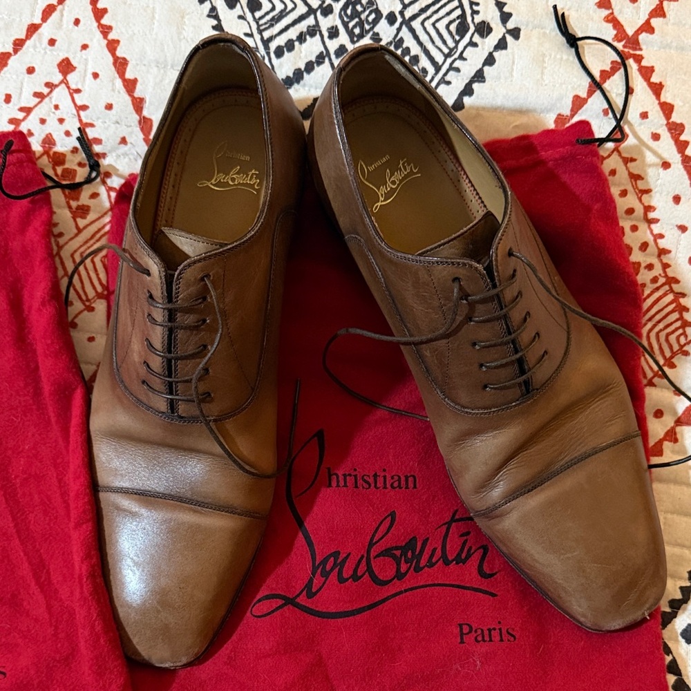 Christian Louboutin Tan Oxfords